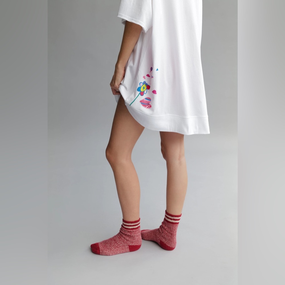 NWOT Free People x Kids Worldwide Try Your Best Sleep Tee Oversized Graphic - Picture 3 of 9